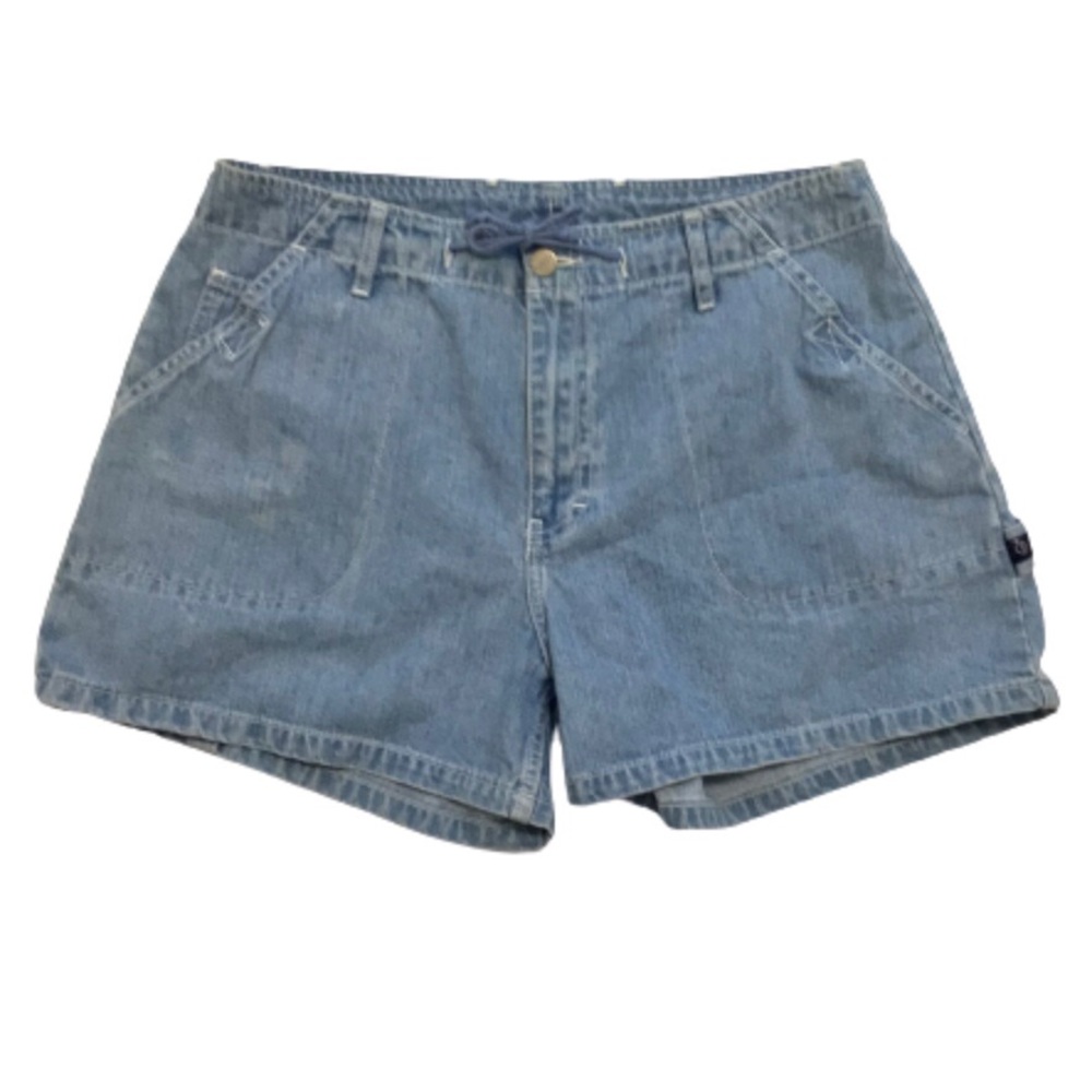 Jordache High Rise Cotton Jean Cargo Shorts Light Rinse 15/16